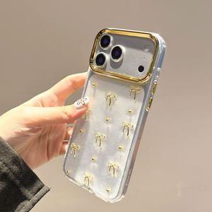 Étui de téléphone portable antichoc plaqué or de luxe pour 11-17 <span class=keywords><strong>Pro</strong></span> Max, brillant, transparent, TPU, transparent, chaton - Product Image 4