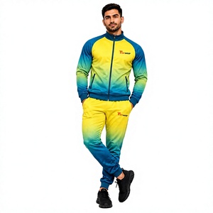 Survêtement de sport personnalisé pour hommes, veste et pantalon de sublimation, pour la course, le football, le basketball, l'entraînement, la remise en forme, la salle de sport, vêtements d'équipe - Product Image 1