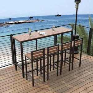 MORE DESIGN Muebles <span class=keywords><strong>de</strong></span> balcón baratos Parte superior <span class=keywords><strong>de</strong></span> <span class=keywords><strong>madera</strong></span> pata <span class=keywords><strong>de</strong></span> metal Rectangular Piscina <span class=keywords><strong>Patio</strong></span> Jardín <span class=keywords><strong>de</strong></span> <span class=keywords><strong>madera</strong></span> <span class=keywords><strong>Bar</strong></span> Comedor Mesa al aire libre - Product Image 4