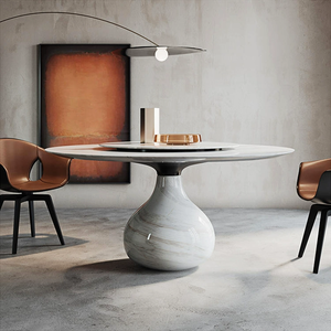 Table <span class=keywords><strong>à</strong></span> <span class=keywords><strong>manger</strong></span> ronde en marbre italien de luxe <span class=keywords><strong>moderne</strong></span>, maison, villa, restaurant, <span class=keywords><strong>Roche</strong></span> <span class=keywords><strong>Bobois</strong></span>, château, table <span class=keywords><strong>à</strong></span> <span class=keywords><strong>manger</strong></span> haut de gamme en forme de goutte d'eau - Product Image 4