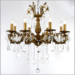 Lustre en cristal <span class=keywords><strong>bronze</strong></span> à 6 lumières avec finition en laiton MD3134-6L Cristal Lighting Luminaire alimenté par courant alternatif pour villas - Product Image 1
