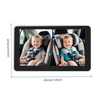 Moniteur de recul pour bébé à double canal LCD 7 pouces avec vision nocturne infrarouge, USB et Android Auto pour la sécurité des jeunes enfants dans les véhicules