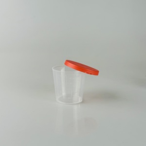Vaso para Muestras de PP de Alta Transparencia, Resistente a Desgarros, con Tapa de Color, para Control de Salud en el Hogar - Product Image 1