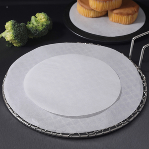 Venta al por mayor tamaño personalizado resistente al calor redondo antiadherente barbacoa <span class=keywords><strong>carne</strong></span> papel <span class=keywords><strong>freidora</strong></span> <span class=keywords><strong>de</strong></span> <span class=keywords><strong>aire</strong></span> pergamino papel absorbente para barbacoa - Product Image 2