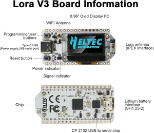 Carte de développement RUIZHI ESP32 V3 LoRa Meshtastic IoT pour <span class=keywords><strong>antenne</strong></span> 868 MHz, écran OLED 0,96 pouces, Wi-Fi intégré et compatible Li-Po - Product Image 4