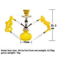 Nouvel ensemble de chicha arabe en fer à double tube, petite chicha à effet de fumée puissant