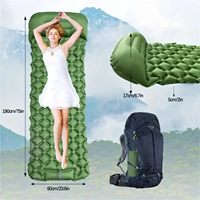 Matelas de camping gonflable compact et portable avec pompe à pied intégrée, imperméable, ultraléger, en nylon pliable, pour la randonnée et les activités de plein air