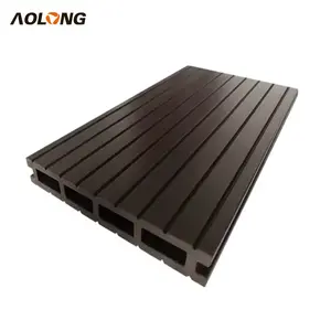 AOLONG Outdoor Anti-uv Wood Plastic Composite Wpc Round Holes Decking Waterproof Timber Co-extruded Pe Garden Terrace Decking