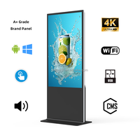 Kiosco con Pantalla Táctil Android de 55 Pulgadas, Tótem Publicitario, Reproductor de Publicidad, LCD Ultrafino, Señalización Digital de Pie para Interiores