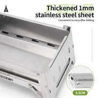 Barbecue portable de haute qualité au charbon de bois, démontable, en acier inoxydable 304 de qualité alimentaire, pliable, pour la maison et le camping
