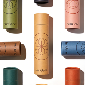 Cylindre en papier kraft coloré pour crème glacée, imprimé sur mesure, avec couvercle scellé, tube en carton recyclable pour présentoirs de desserts de marque - Product Image 1