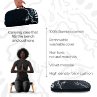 Banc de méditation moderne en bambou avec coussin, pliable, plusieurs angles d'assise, pour yoga et prière, plus profond