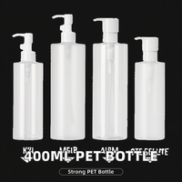 Botol Sampo PET Persegi Panjang Plastik Transparan 400ml Kosong untuk Kosmetik, Lotion, Masker Wajah, Cat Kuku, Food Grade PP