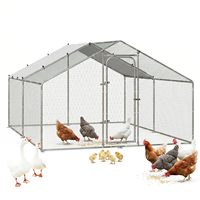 Grand poulailler métallique, enclos à poules robuste de 13,2x9,9x6,6 pieds avec forme en spirale