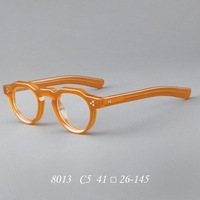 Monture de lunettes vintage ronde en acétate 8013 pour femme, avec rivets, optique transparente, tendance homme, pour verres de prescription