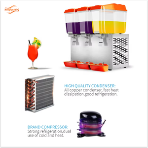 موزع عصير ومشروبات كهربائي بثلاث خزانات من الفولاذ المقاوم للصدأ مع صنبور للاستخدام الفندقي طراز Kuajiguang <span class=keywords><strong>PL</strong></span>-163A - Product Image 3