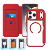 Coque en cuir magnétique antichoc en TPU pour tous les modèles d'iPhone (18 Pro Max, 17, 16, 15, 14, 13) avec porte-cartes – Vente en gros