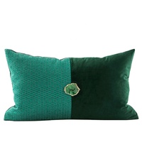 Taie d'oreiller de luxe en velours vert, très douce, housse de coussin rectangulaire avec Texture, pour décoration de la maison, 30x50CM