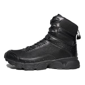 Botas tácticas deportivas de senderismo DFS7 DF2 Summer Trail para bosque, de cuero, con mangas de malla transpirables y cremallera lateral. - Product Image 4