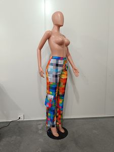 T Selling Products Women Paneled Multi-pocket Asymmetrically <strong>Positioned</strong> Printed Cargo <strong>Pants</strong> for Ladies - Product Image 2