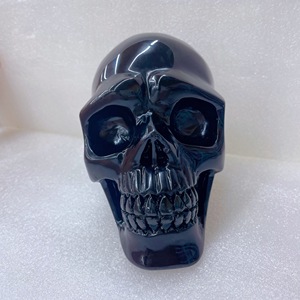 Calaveras de <span class=keywords><strong>Obsidiana</strong></span> Negra Natural Pulida, Coleccionables para el Hogar, Meditación, Regalo para Días Festivos y Halloween - Product Image 5