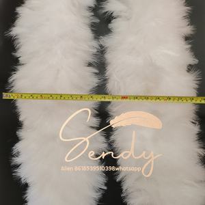 Boa en plumes de marabout blanc épaisses et volumineuses en gros, boa en plumes de marabout de dinde pour accessoires de fête, spectacle, scène, festival, performance - Product Image 4