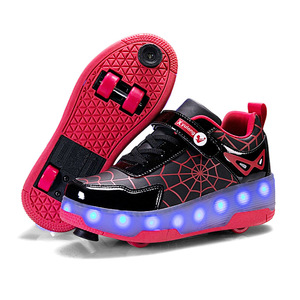 Xyjuna Roller Shoes Double Row Plastic Wheels Flashing Kids Skates - Product Image 1