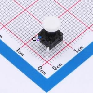 TSW06111-100B331CA-003E Tactile Switch Through hole-4P,6.1x6.1mm Switch Single Pole Single Throw Round Button 1.8N 6.1mm - Product Image 1