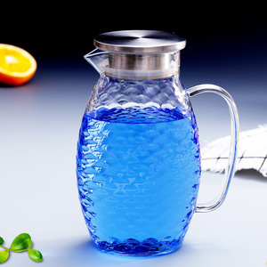 Ensemble de carafe et de tasses en verre borosilicate de haute qualité avec design créatif en écailles de <span class=keywords><strong>poisson</strong></span>, couvercle en acier inoxydable, pour thé glacé et jus - Product Image 3