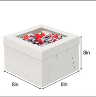 Boîtes à gâteaux avec plateaux de présentation – Ensemble de boîtes de boulangerie blanches hautes avec fenêtre – Boîtes à pâtisserie jetables pour gâteaux de mariage et desserts
