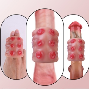 Fashion <b>Dildo</b> Silicone Dog Knot Penis Ring for Men Enlargement and Extension Thickness Cock Ring With Hole - Product Image 1