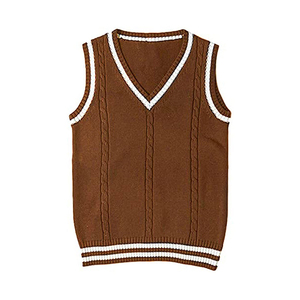 Vent d'école personnalisé garçons et filles et adolescents gilet <span class=keywords><strong>sans</strong></span> manches <span class=keywords><strong>pull</strong></span> tricoté <span class=keywords><strong>pull</strong></span> rayé - Product Image 3