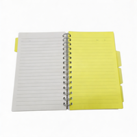 Carnet à spirale A5 à couverture rigide en métal, carnet à spirale ligné avec couverture en polypropylène et intercalaires pour l'étude scolaire