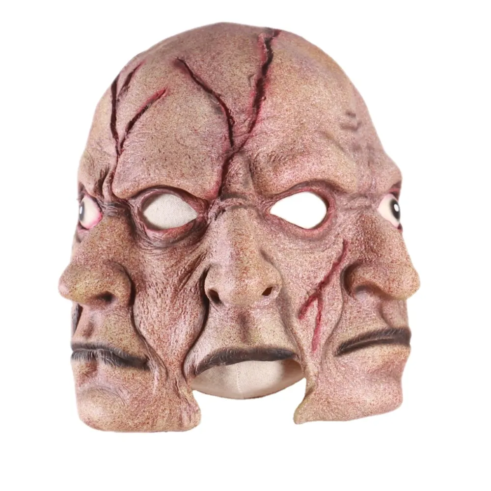 Halloween Masks Latex Party Horrible Scary Prank Three Faces Horror Mask Fancy Dress Cosplay Costume Mask Masquerade