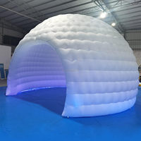 Dôme igloo gonflable portable blanc, tente, chapiteau, abri, souffleur d'air, quatre saisons, double couche, pour exposition, camping