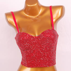 Novance-corpiño con corpiño de alta calidad para mujer, Top corto con cuentas de diamante de cristal, ropa de noche, lencería Grande - Product Image 1