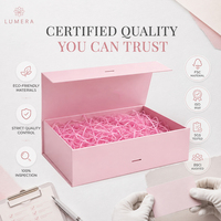 Grande boîte cadeau magnétique pliable avec ruban, carton ondulé recyclable, logo personnalisé, laminage mat et impression UV