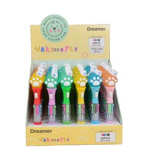 Dessin animé chat griffe haute valeur main compte stylo 6028 Type presse <span class=keywords><strong>Action</strong></span> 4 couleurs plastique multicolore encre gros papeterie - Product Image 4