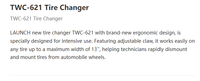 Machine à changer les pneus de voiture Coalition TWC-621 380V/50HZ/O.75KW, design ergonomique, griffes réglables, usage intensif 8-10 bar