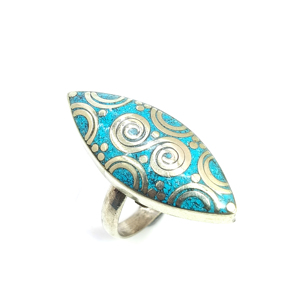 Bagues en pierre précieuse lapis corail turquoise naturel bijoux faits main en vrac fournisseurs de bagues en gros - Product Image 2