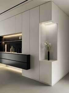 Solid Wood High-End Luxury Wine <b>Cabinet</b> Modern Simple Glass Door Large <b>Display</b> <b>Wall</b>-<b>Mounted</b> <b>Cabinet</b> Customizable Living Room - Product Image 2