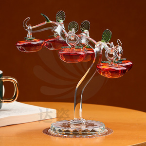 Ornement de pomme en verre cristal fait main, décoration suspendue en cristal artificiel pour festival, style art moderne - Product Image 4