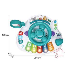 Jouet musical pour volant de voiture avec 5 touches de piano, lumières, mots directionnels en anglais, développement de la motricité fine, cadeau pour enfants - Product Image 2