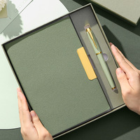 Agenda quotidien A5 personnalisé agenda de poche agenda Journal intime Cahier à grille à points en cuir PU avec coffret cadeau