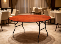 Table ronde pliable en bois, directement de l'usine, pour dîner, banquet, mariage, événement, location commerciale