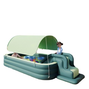 Piscina inflable con toldo para niños, juegos acuáticos al aire libre, 150x80x60cm - Product Image 2