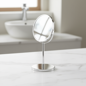 Espejo Cosmético Zeller con Soporte Metálico de 35cm x 15cm, Plateado, con Aumento - Product Image 3