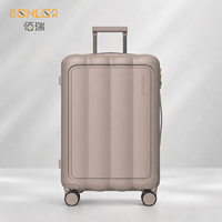 Valise à roulettes personnalisée avec logo métallique, ouverture frontale, pour boutique de produits de voyage, vente en gros