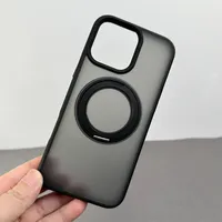 Coque antichoc magnétique avec anneau métallique rotatif à 360° pour iPhone 16 Pro Max 15 14 13, compatible avec la charge sans fil