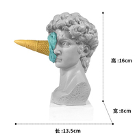 Art populaire résine artisanat moderne grec sculpture crème glacée david résine ornement célèbre figure statue décor à la maison pour les cadeaux